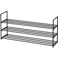 Ochama Stackable Narrow Metal Shoe Rack – Black, 30 x 117 x 55 cm, 3 Tiers, Holds 20–24 Pairs – Space-Saving Storage for Hallway, Closet, or Living Room