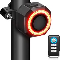 Smart Sensor Fietsrem Achterlicht met Antidiefstalalarm, Afstandsbediening, USB-C Oplaadbaar, IP65 Waterdicht, Fietsachterlicht Veiligheid
