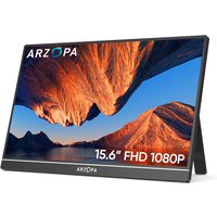 ARZOPA A1 Portable Monitor, 15.6 Inch 1920 x 1080 FHD IPS Portable Monitor for Laptop with One Support Ultra Thin Second Screen for Laptop/PC/Mac/PS3/4/5/Xbox - USB C & HDMI Port