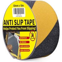 TAPEBEAR Veiligheidstape, 2 inch x 60 voet, Zwart/Geel, antislip kleefband voor binnen- en buiten traptreden, Waterdicht, Sterke grip, Geschikt voor kunststof, hout, keramiek, glas, metaal.