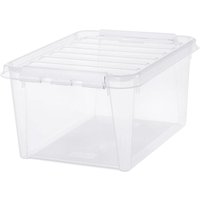 SmartStore 31 liter transparante opbergdozen met deksel, set van 6, stapelbaar, nestbaar, BPA-vrij, voedselveilig, witte clips, 10 jaar garantie, L50 x B39 x H26 cm