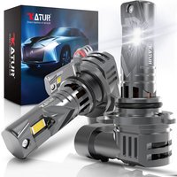 KATUR HB4 LED Headlight Bulbs, 100W 30000LM 6000K Xenon White HB4 Headlight Bulb 1:1 Mini Size Plug and Play 9006 LED Bulb, Pack of 2