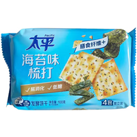 Pacific Soda Cracker Zeewiersmaak 100 g (Bevat 4 Pakken)