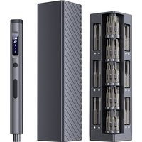 EasyWox 57-in-1 Square Short-Style Digital Display Low-Torque Screwdriver Set with Cube Storage Box, Father's Day Gift | 500mAh Polymer Lithium Battery | 90-Minute Fast Charging | 0.1-0.35 Nm Electric Torque | 1 Hour Continuous Operation | Includes 52 Bits and Tools