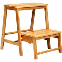 Bamboo Footstool with 2 Steps-Natual