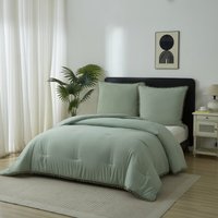 Meeallhome boheemse stijl gewatteerde deken met pompons en kwastjes 2-delige all-season set voor bed van 1,35 × 2 m turkooisgroen