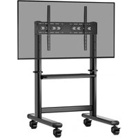 Large TV Stand on Wheels for 50 55 60 65 70 75 80 83 86 Inch LCD LED OLED Flat Panel Plasma TV, Rolling TV Cart Trolly with Shelf, Wheels, Max VESA 800x600, up to 90KG