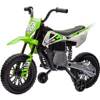 370-335V70GN AIYAPLAY 12V Kids Electric Motorbike, Kids Electric Ride on Motorcycle, Battery Powered Toy with Twist Grip Throttle, Training Wheels, Suspension System, Music, Green