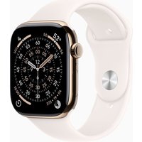 Apple Watch Series 11 gps + mobiel netwerk 42 mm, goudkleurig titanium