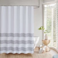 MEROPE polyester douchegordijn met print, inktwassing, 180x180cm, 1 stuk