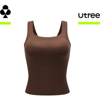 Utree - Dames mousserende tanktop met borstvoering, naadloos, antibacterieel 10A, herfst/voorjaar - Karamel - 170/100 (XL)