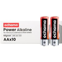 Ochama AA-batterijen 10 stuks, alkaline, kwikvrij, milieuvriendelijk, voor bloeddrukmeter/glucosemeter/vingerafdrukslot/afstandsbediening/digitale weegschaal/speelgoed, 10 stuks