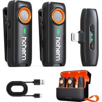 hohem Wireless Lavalier Microphone, 3-Level DSP Noise Cancelling, 100m Range, 20H Battery, Remote Shutter, TF Backup Recording
