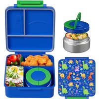 Meoky 54oz Single-Latch Divided Lunch Box -Blue Dinosaur, New Year Sale , Top gift picks