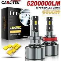 CARLitek 9005 LED-koplampen, 20.000 lm, 300% helderder, 6000K koel wit, 50.000+ uur, koplamp, nevelamp, spotlamp, verpakking van 2