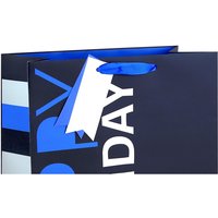 Navy Happy Birthday Gift Bag Medium 21.5 (W) x 25.3 (L) x 10.2cm (D)
