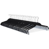 ANQI Non-Slip Skirt Clothes Hangers with Clips,Organize Pants and Skirts, Black/Silver, Pack of 24