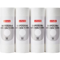ochama Kitchen Paper Towels, super absorbent eco-friendly disposable cloths, thickened oil and water absorbing paper, multi-purpose wipes for both wet and dry use, high GSM large-size kitchen rolls, 50 sheets × 4 rolls