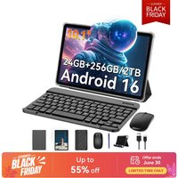 TABWEE T20 Tablet, 10.1-inch In-cell Display, 24GB (8+16) RAM, 256 GB ROM, 2TB TF Card, Gemini AI, T606 Octa-core, 8 MP Camera, 5000 mAh, Widevine L1, 2-in-1 Tablet with Keyboard, Mouse, Stylus