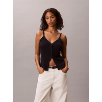Calvin Klein Jeans Women Cotton Crochet Button Top - Dark Sapphire