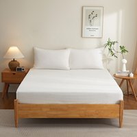 Meeallhome 100% katoen gewassen katoen hoeslaken 180*200+30 cm wit