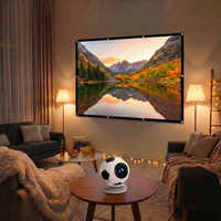 Big Screen Entertainment Bundel-XBJ Voetbalvormige 4K-Ondersteunde Mini Projector+100 inch Projectiescherm