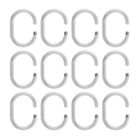 Croydex Shower Curtain Rings C Type Clear 12pcs
