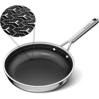 naturepan DiamondTitan Hybrid Keramische Koekenpan 24cm, Lasergeëtste Honingraat, 5-Lags RVS, PFAS-/PFOA-/PTFE-vrij, Voor Alle Kooktoestellen, Ovenbestendig