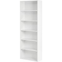 Ochama Cloud White 6-Tier Open Bookcase – 24 x 60 x 178.5 cm, Tall Shelving Unit for Living Room, Home Office, or Dining Room – Versatile Storage for Books & Décor