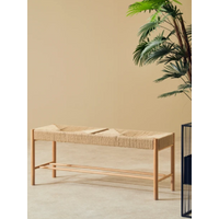 Interiors by Premier Bench Bandar Beech Wood & Hemp Rope Natural