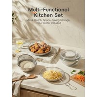PURECOOK Stainless Steel Mixing Bowl Series | 304 Stainless Steel | 10-Piece Mixing Bowl Set