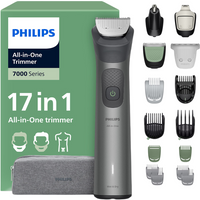 Philips 17-in-1 Trimmer 7000, 22 Length Settings, Wet & Dry, Premium Precision Comb, Beard Sense Technology, Self-sharpening Mental Blades, MG7941/15