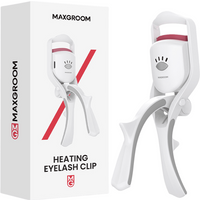 MAXGROOM Electric Eyelash Curler, Portable Eyelash Curler with Three Temperature Control Heating, 30-Second Rapid Heating, Type-C Charging, White, BM2310
