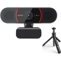 EMEET True 4K Webcam for PC with Dual Mics, Autofocus, Plug & Play, 4K Webcam + Tripods