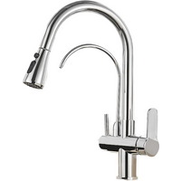 Homary Water Filter Kitchen Faucet Pull Out Faucet in Polished Chrome Solid Brass
