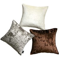 Phantoscope Pack of 1 Shiny Crushed Velvet with Trim Square Throw Pillow Covers Cushion Cover Pillowcase for Couch Bed and Chair, Brown 18 x 18 inches 45 x 45 cm