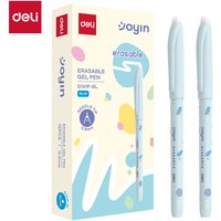 Deli uitwisbare gelpen, kantoor- en schoolbenodigdheden, 0,5 mm naaldpunt, blauw, 12 stuks