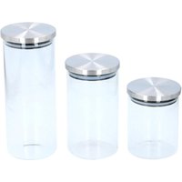 Alpina Glazen opslagpotten set - 3 stuks, 650 mL, 950 mL, 1,4 L