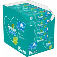 Pampers fresh clean babydoekjes, 15 pakjes van 80 stuks