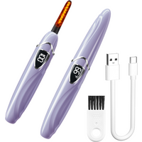 Sunluxy S600 paarse elektrische wimperkruller, natuurlijke krulling voor langdurige styling, LED-temperatuur- en vermogensweergave, slimme veilige automatische uitschakeling, oplaadbare draagbare wimperkruller