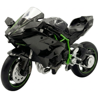 CCA Kawasaki Ninja H2R 1:12 Alloy Model Motorcycle - Black Racing Replica, Interactive Play with Moving Front Wheel and Suspension, Ideal Gift