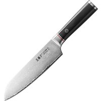 WANGMAZI Damascus Steel Santoku Knife Multi-Purpose Kitchen Knife for Slicing Meat and Vegetables Home Cooking Efficient Essential Small Chef Tool