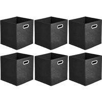 ANQI Collapsible Cube Storage OrganizerBins, 6-Pack, 10.5 x 10.5 x 11 inches, Black