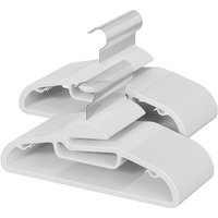 Ochama 50 Pack Coat Hangers, Heavy-Duty Plastic Suit Hangers, S-Shaped Opening, Space-Saving, Swivel Hook, White
