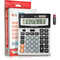 M&G Desk Calculator 12 Digit Extra Large LCD Display Calculators with Check & Correct, Dual Solar Power and Battery, Multi-Functional Financial Office Business Calculator with Big Buttons
