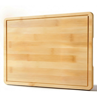 VVM Natuurlijke bamboe snijplanken met lekkanalen en handgrepen, 406 x 292 x 12 mm, Duurzaam, Eenvoudig te reinigen, 1 stuk