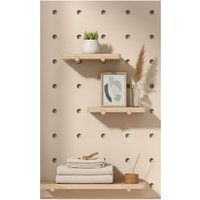 JORDAN&JUDY Solid Wood Pegboard Organizer, 40cm × 60cm, cream color