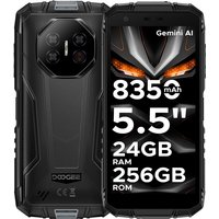 DOOGEE Fire 3 Ultra Rugged Smartphone, 8350mAh, Android 15 with Gemini AI, 5.5" HD+, Octa Core, 24GB+256GB, 20MP Night Vision Camera, Fingerprint Unlock, NFC, IP68/IP69K