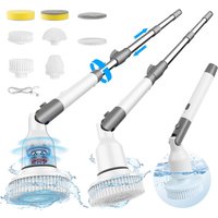 Handheld Electric Cleaning Brush – Efficient Smart Design, USB Rechargeable Cordless Scrubber with Multi-Surface Attachments, IPX7 Waterproof, Suitable for Kitchen, Bathroom, Floors, and Car Cleaning, White, JC305