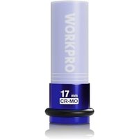 WORKPRO 1/2" Drive 17mm Impact Socket, Cr-Mo Steel Protective Wheel Nut Sockets, Non-Marring Lug Nut Wheel Sockets for Car Repair